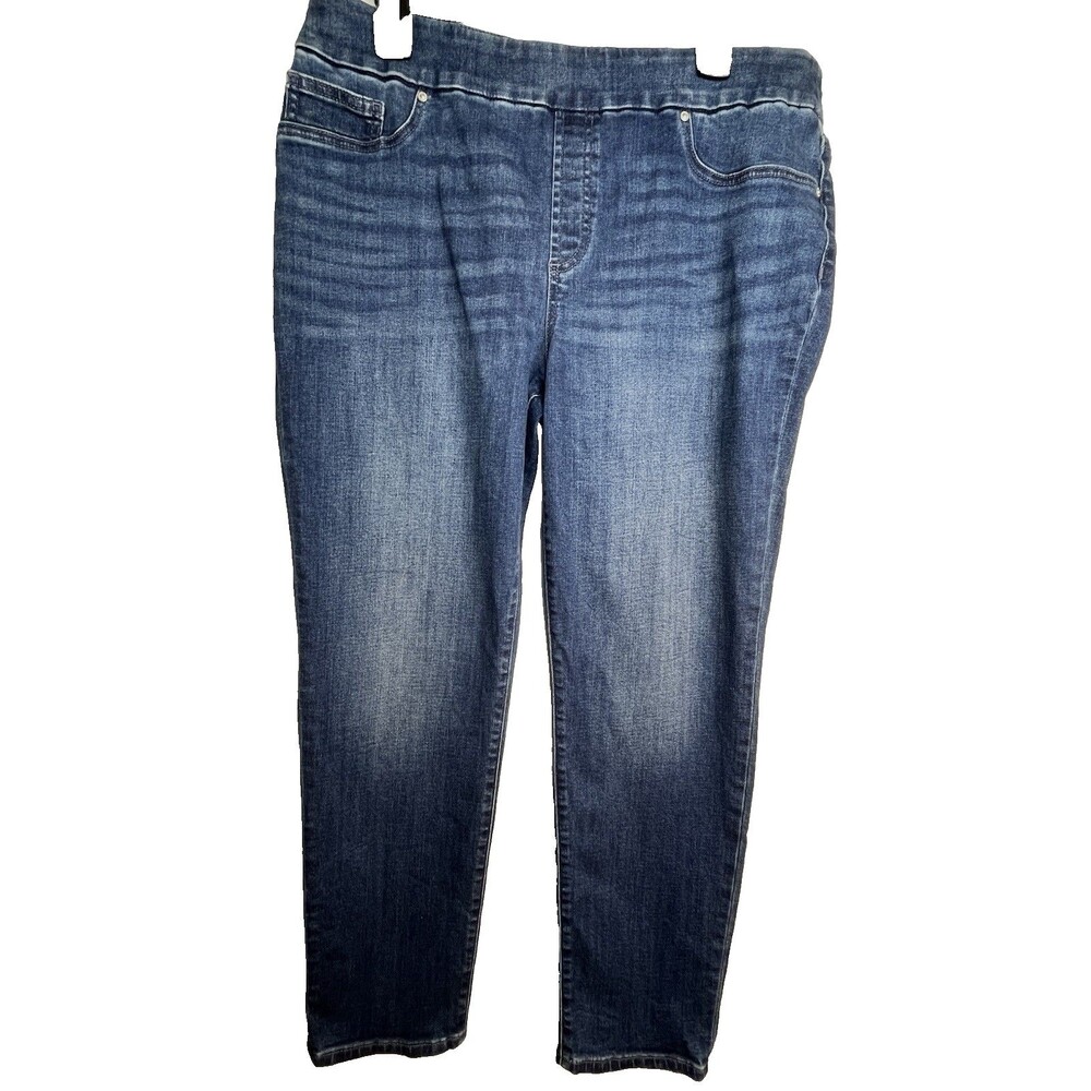 Chicos Pull on ankle jegging length jeans sz L 2 12 Regular (15)